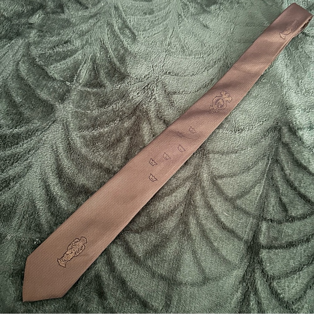 VTG 1960s Green Crowns 100% Silk Skinny Tie